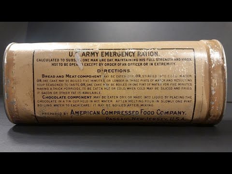 1906 US Army Emergency Ration Preserved Survival Food Testing 24 Hour MRE Review