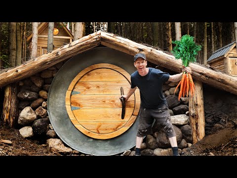 Building Root Cellar (Hobbit House) | Primitive Food Preservation at the Off Grid Cabin!