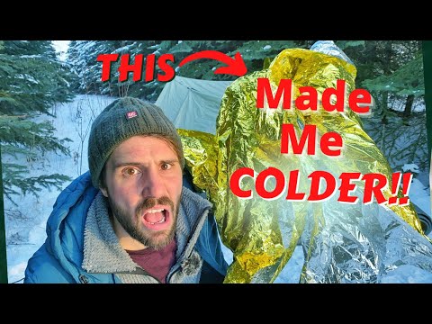 How An EMERGENCY Blanket Almost KILLED me! | Winter Camping FAIL!