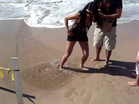 Quicksand on beach in Mexico