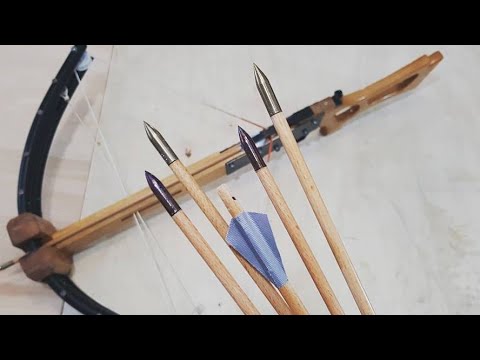 How to Make Crossbow Bolts - Steel Tip Wooden Shaft