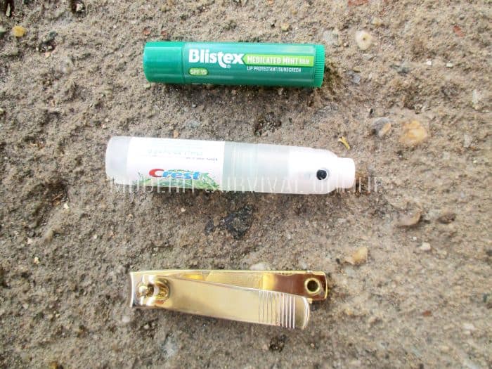edc items pliers lip balm