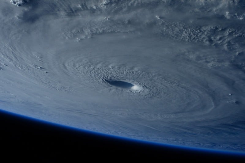 hurricane seen from outer space