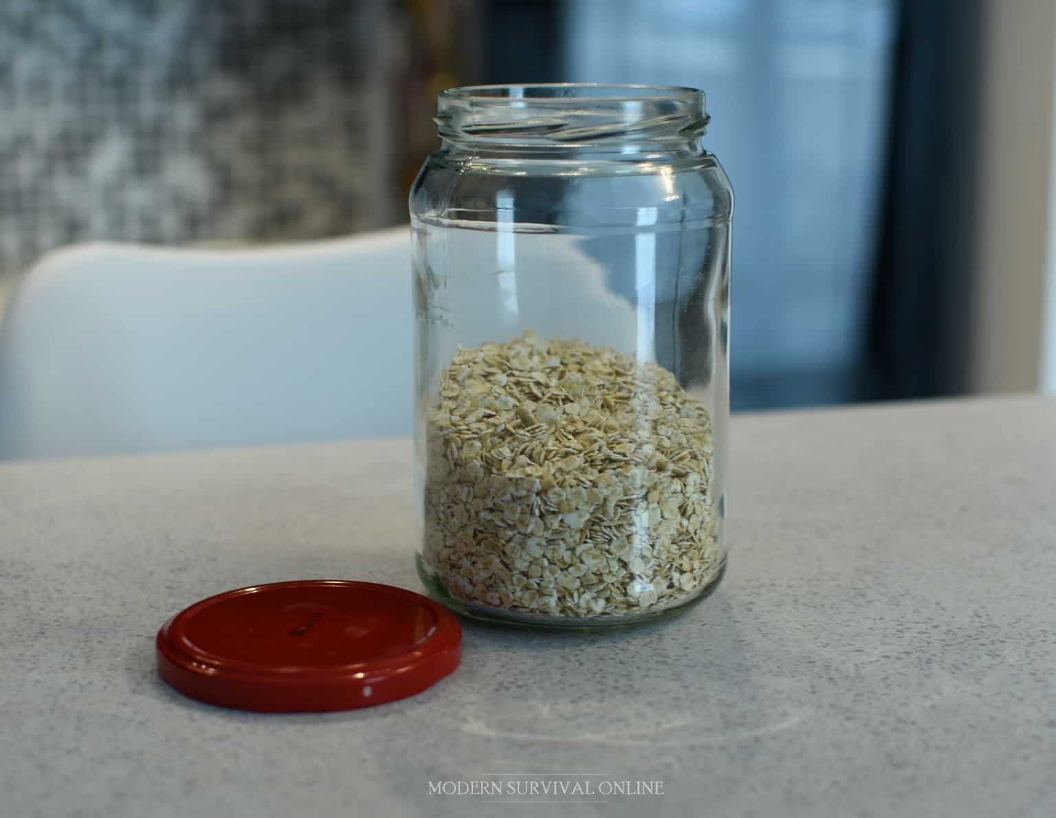 oatmeal in glass jars