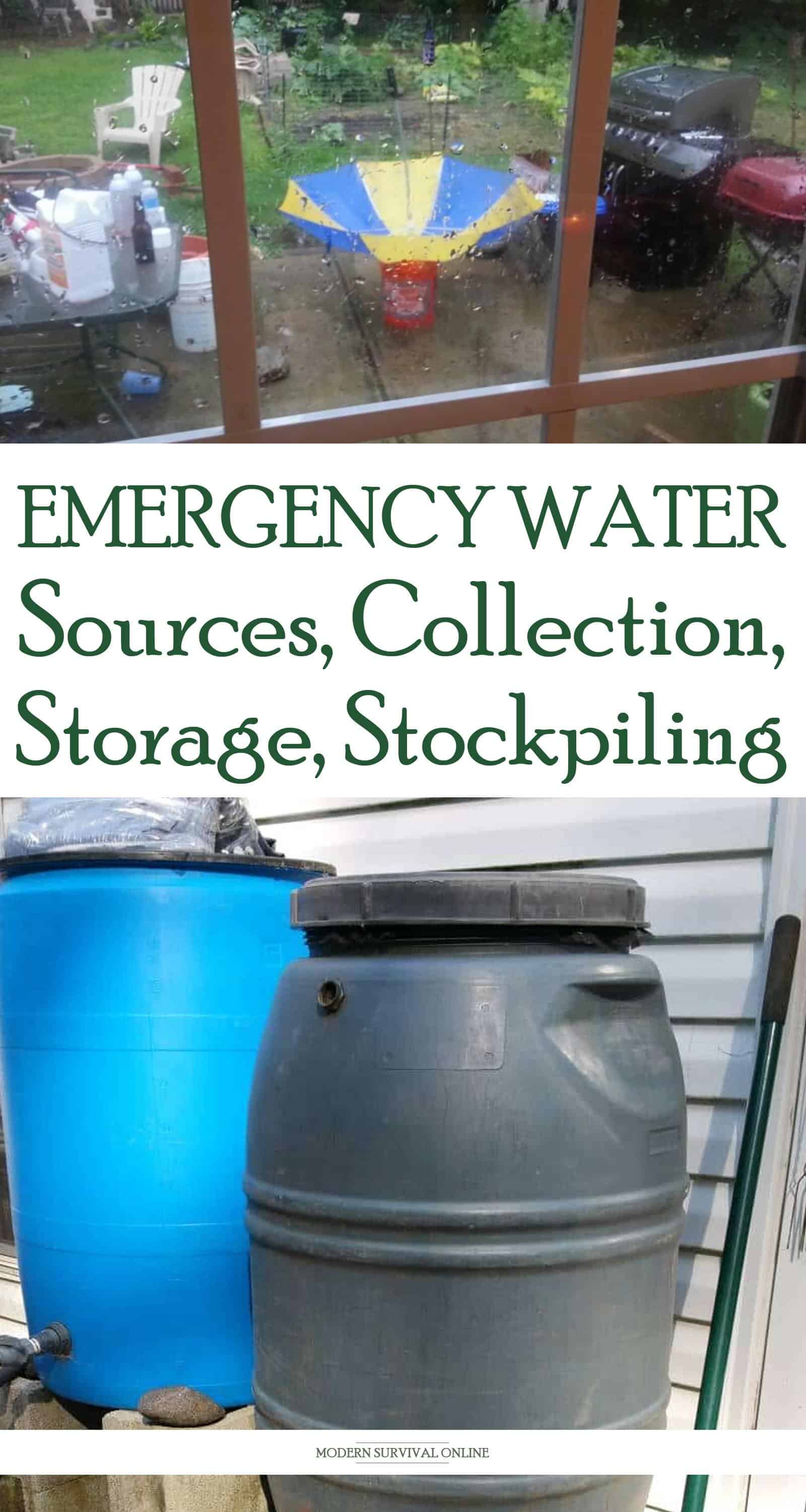 Water Storage Source Emergency Water: Sources, Collection, Storage, Stockpiling