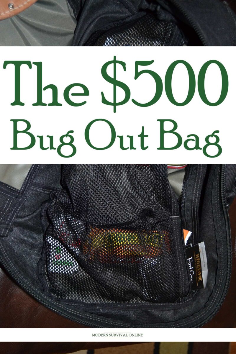 500 bucks bug out bag pinterest image