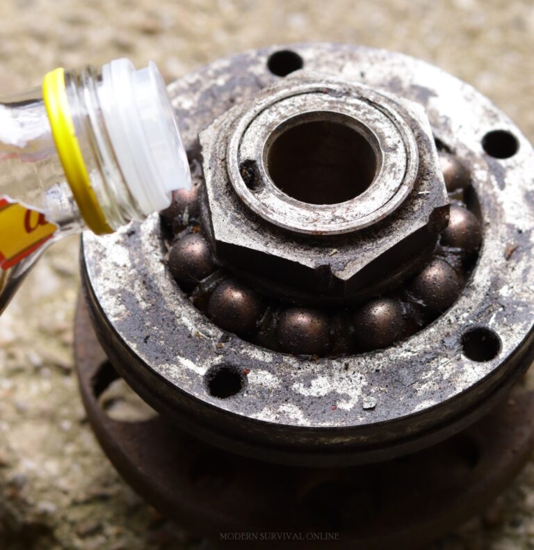 lubricating a wheel bearing with cooking oil