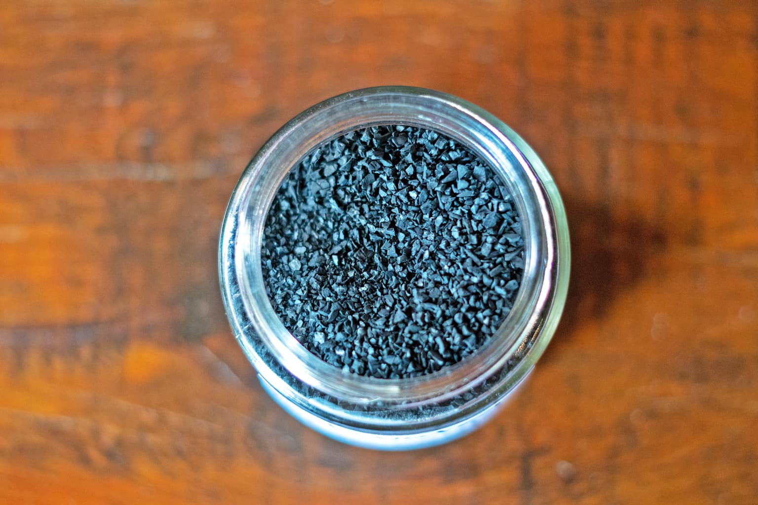 a jar of activated charcoal