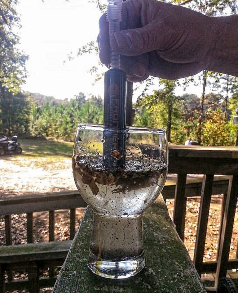 filtering water with an Aquamira Straw filter