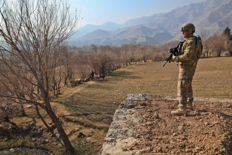 soldier observing field