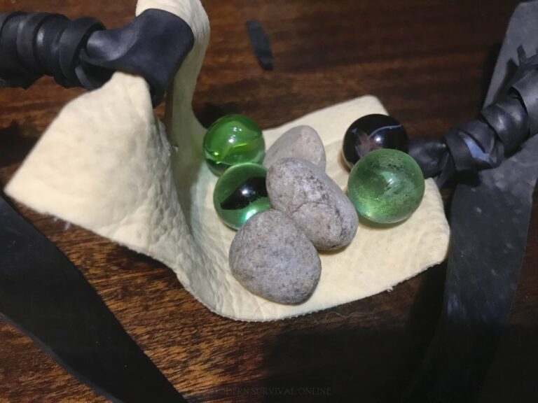 slingshot ammo (rocks and green marbles)