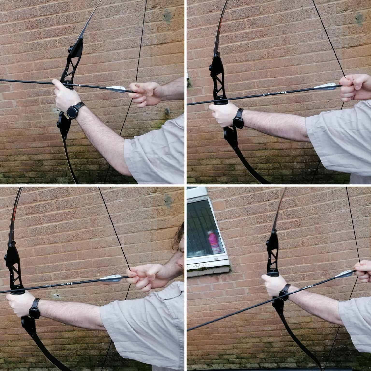 how to shoot a bow collage